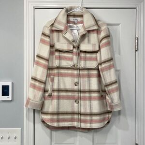 Sebby Pink and Beige Plaid Shacket Size XS
